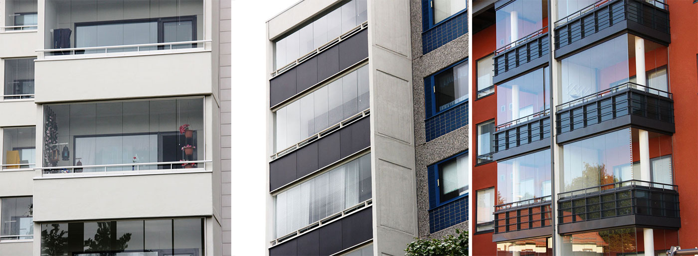 Moving window systems for balcony enclosures