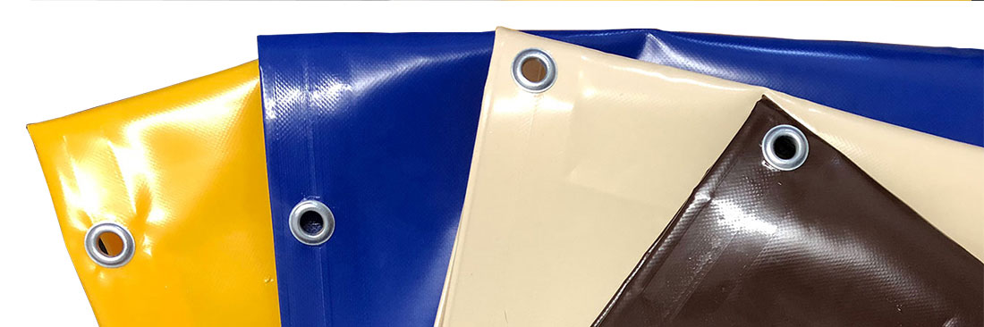 Fire-proofed tarpaulins